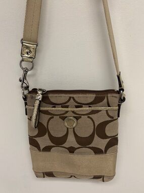 Coach Signature Swingpack Crossbody Bag Brown and Gold - Free with purchase*